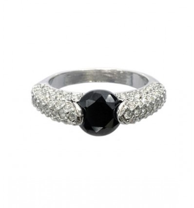 Inel rodiat decorat cu cristale Swarovski