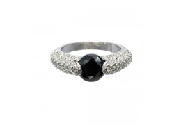 Inel rodiat decorat cu cristale Swarovski