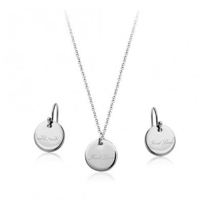 First Love - Set lantisor si cercei placate cu aur